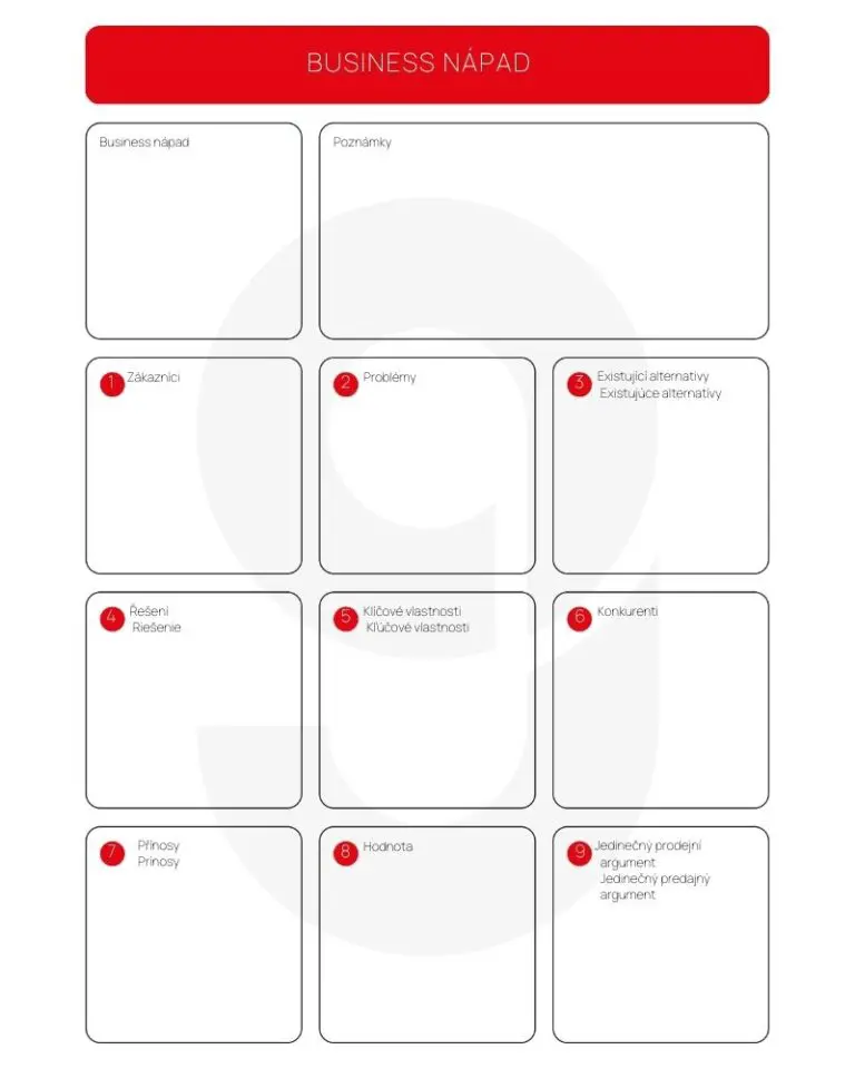 business napad šablona