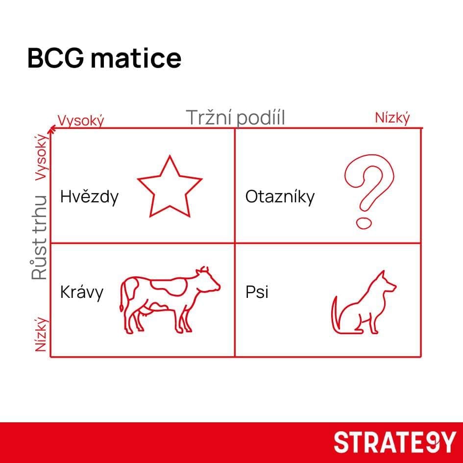 Bcg matice BCG matice – rozdělení produktového portfolia podle růstu trhu a tržního podílu